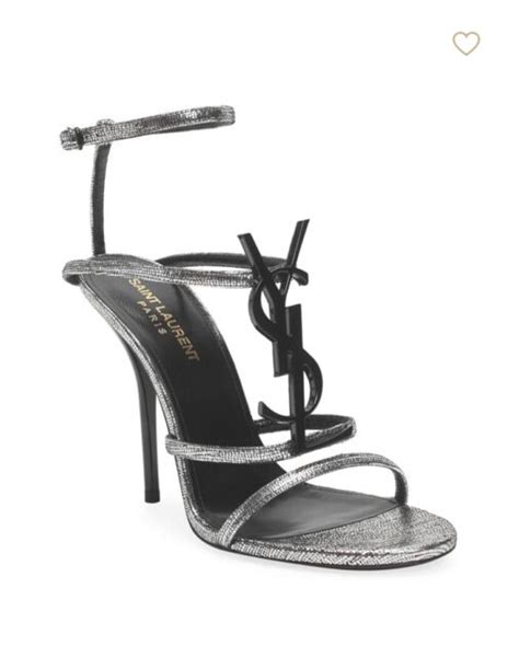 ysl heels cassandra silver